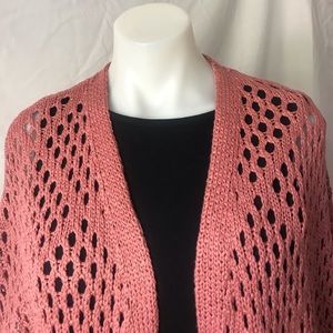 LANE BRYANT Beautiful Dusty Rose CROCHET Cardigan